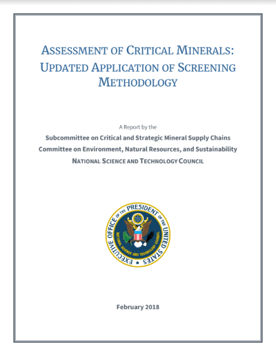 Assessment of Critical Minerals Update 2018