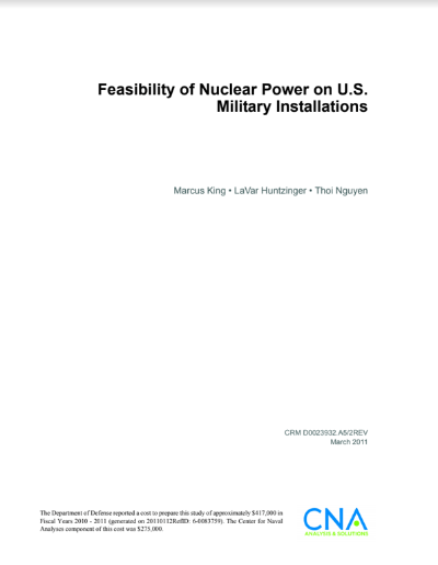 CNA Nuclear Feasibility Study DoD March 2011