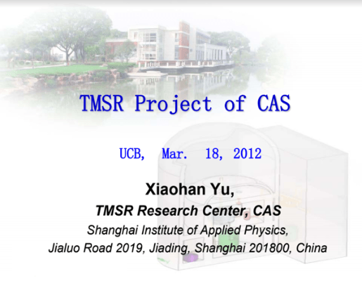 TMSR Chinese Academy of Science